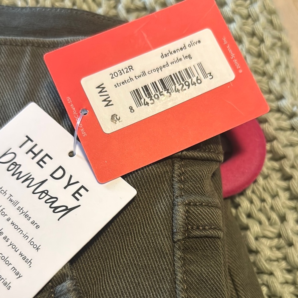 SPANX Darkened Olive Cropped Wide Leg Pants